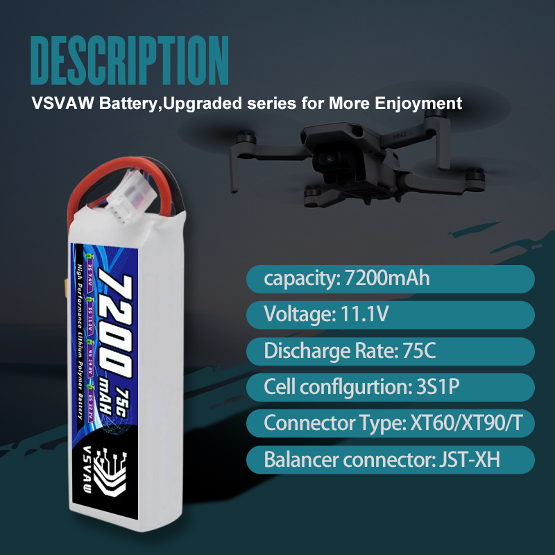 VSVAW 3S Lipo Battery 11.1V 72 - Drone Rc Truck review and price